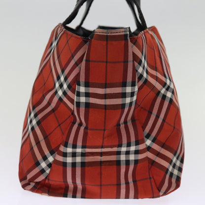 BURBERRY Nova Check Hand Bag Nylon Red Auth bs14384