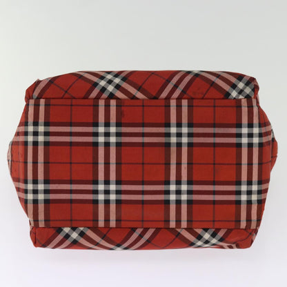 BURBERRY Nova Check Hand Bag Nylon Red Auth bs14384