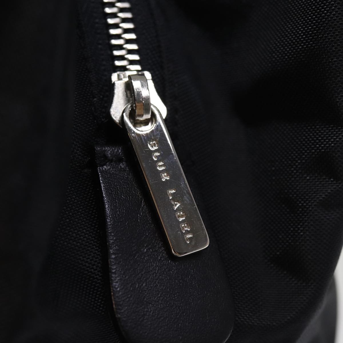 BurberrySs Nova Check Blue Label Hand Bag Nylon Black Beige Auth bs14388