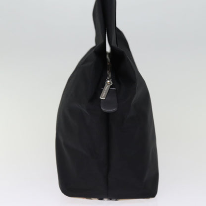 BurberrySs Nova Check Blue Label Hand Bag Nylon Black Beige Auth bs14388