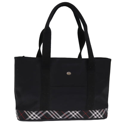Burberry Nova Check Tote Bag Nylon Black Auth bs14408