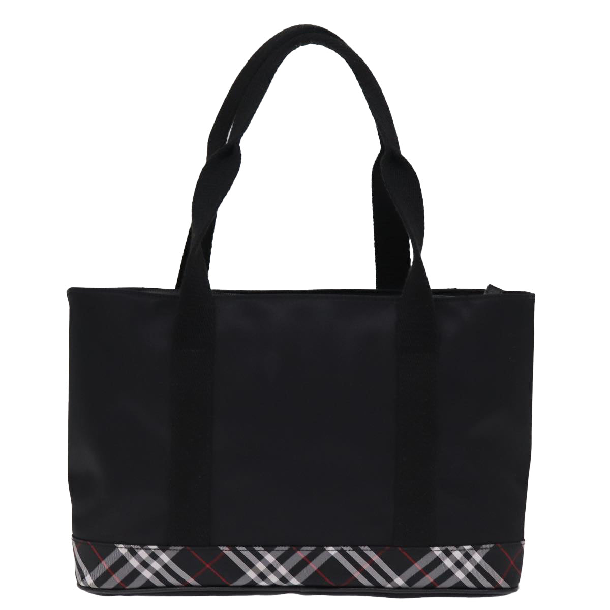 Burberry Nova Check Tote Bag Nylon Black Auth bs14408