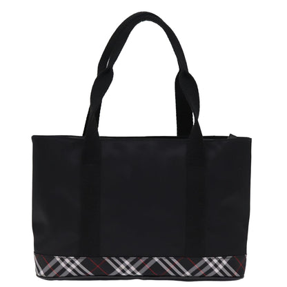 Burberry Nova Check Tote Bag Nylon Black Auth bs14408