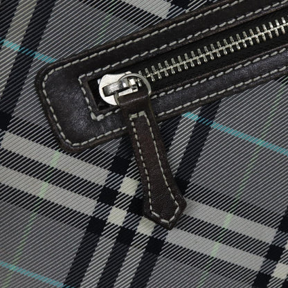 BURBERRY Nova Check Blue Label Shoulder Bag Nylon Black Auth bs14431