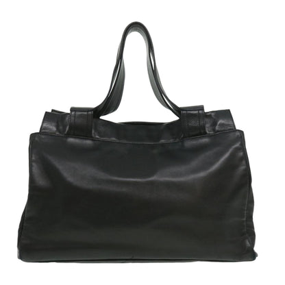 CHANEL COCO Mark Tote Bag Lamb Skin Black CC Auth bs1448A