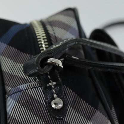 Burberry Nova Check Shoulder Bag Nylon Blue Black Auth bs14506