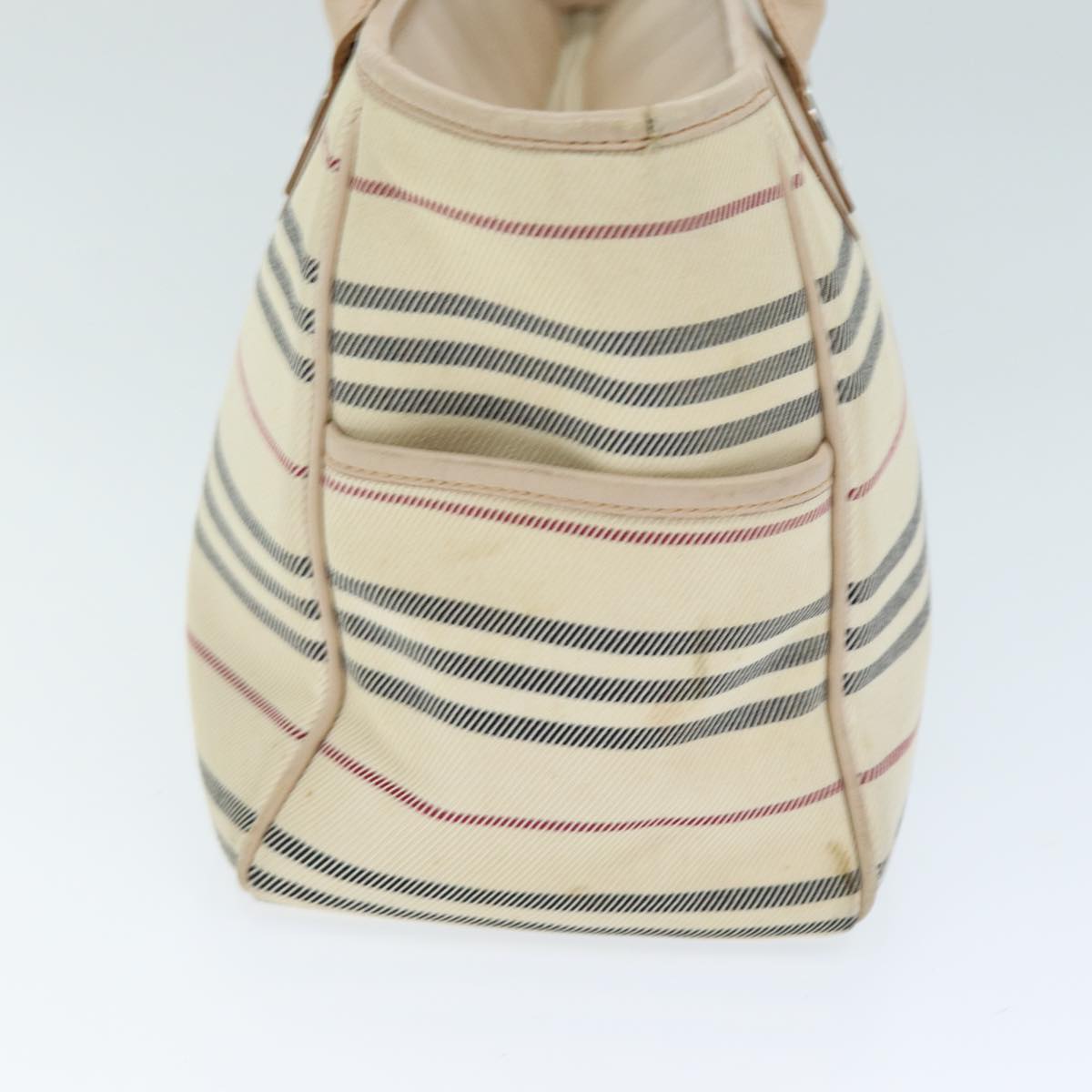 Burberry Hand Bag Canvas Beige Auth bs14508