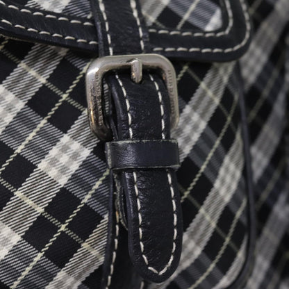 Burberry Nova Check Blue Label Shoulder Bag Canvas Black Auth bs14510