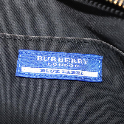 Burberry Nova Check Blue Label Shoulder Bag Canvas Black Auth bs14510