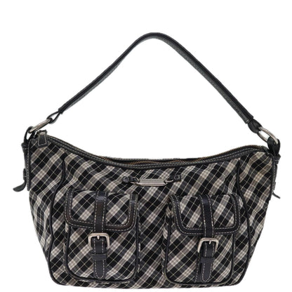 Burberry Nova Check Blue Label Shoulder Bag Canvas Black Auth bs14510