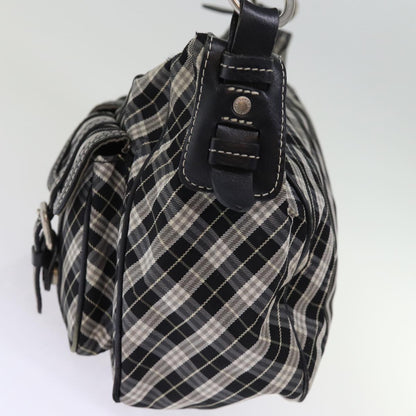 Burberry Nova Check Blue Label Shoulder Bag Canvas Black Auth bs14510