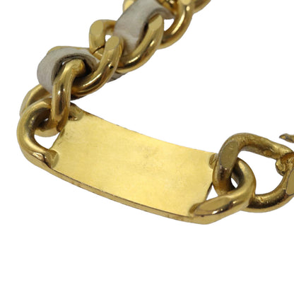Chanel Chain Belt metal ." Gold White CC Auth bs
