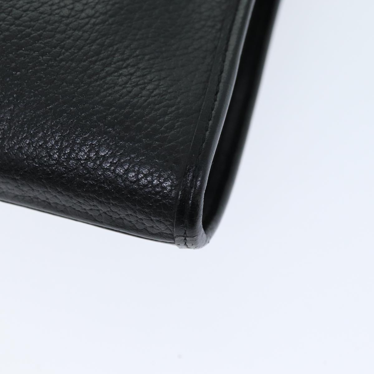 BURBERRYSs Clutch Bag Leather Black Auth bs14647