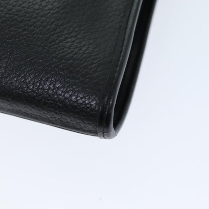 BURBERRYSs Clutch Bag Leather Black Auth bs14647