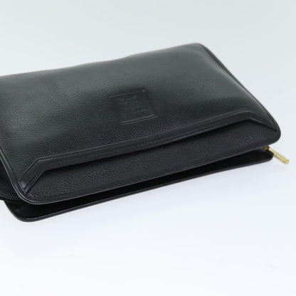 BURBERRYSs Clutch Bag Leather Black Auth bs14647
