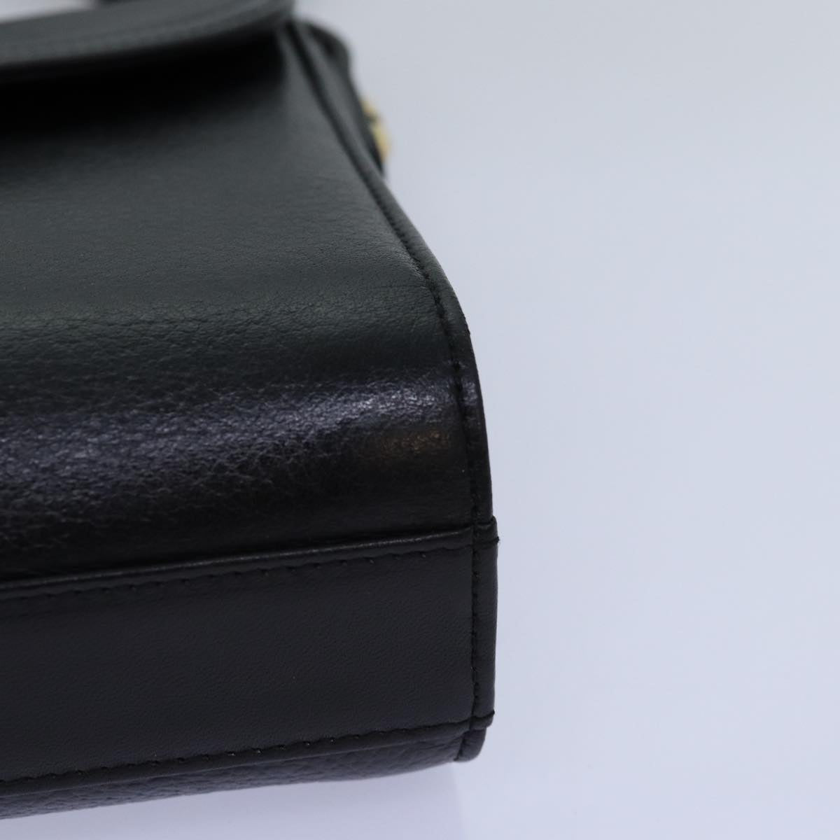 BURBERRYSs Shoulder Bag Leather Black Auth bs14648