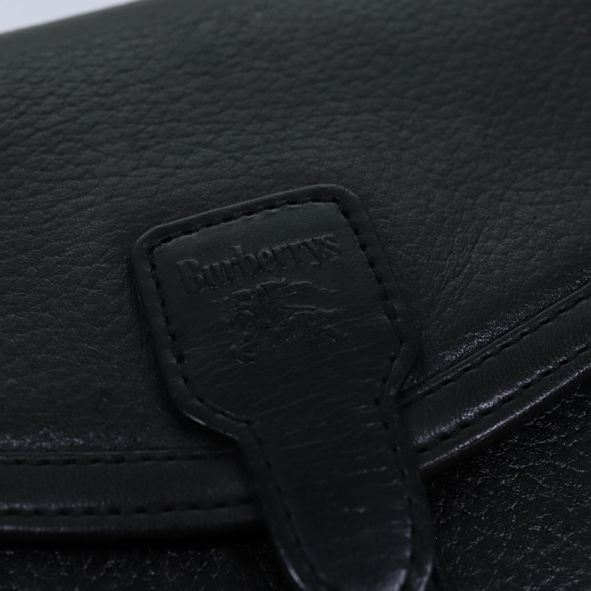 BURBERRYSs Shoulder Bag Leather Black Auth bs14648