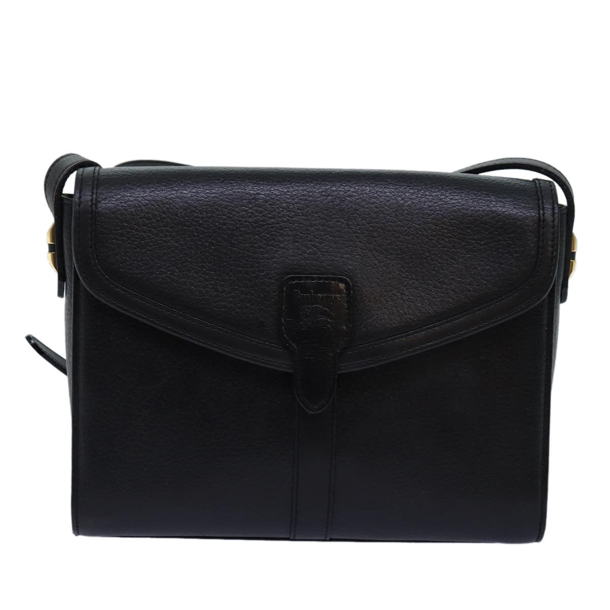 BURBERRYSs Shoulder Bag Leather Black Auth bs14648