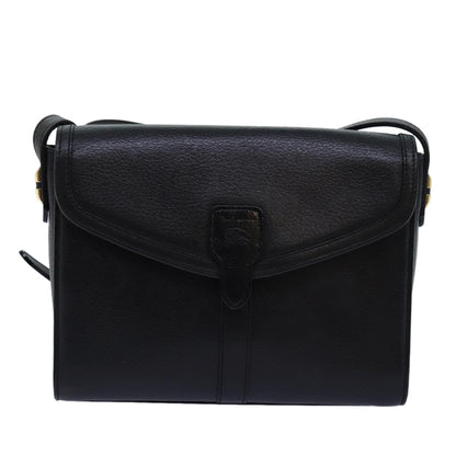 BURBERRYSs Shoulder Bag Leather Black Auth bs14648