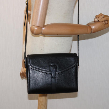 BURBERRYSs Shoulder Bag Leather Black Auth bs14648