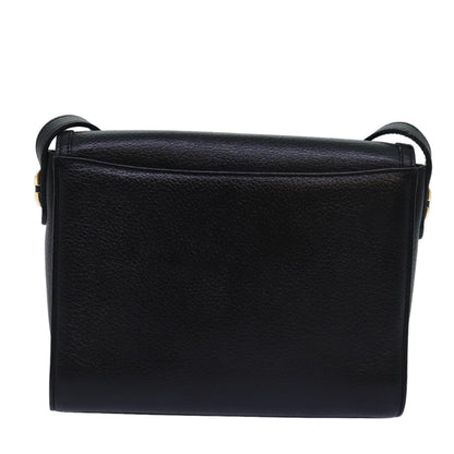 BURBERRYSs Shoulder Bag Leather Black Auth bs14648