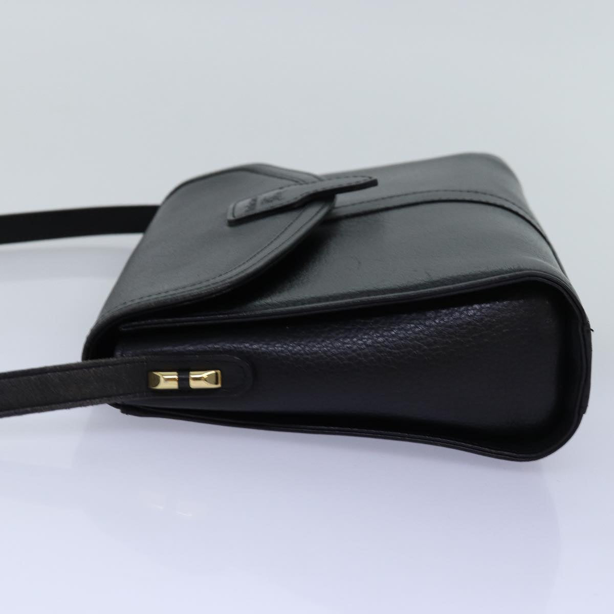 BURBERRYSs Shoulder Bag Leather Black Auth bs14648