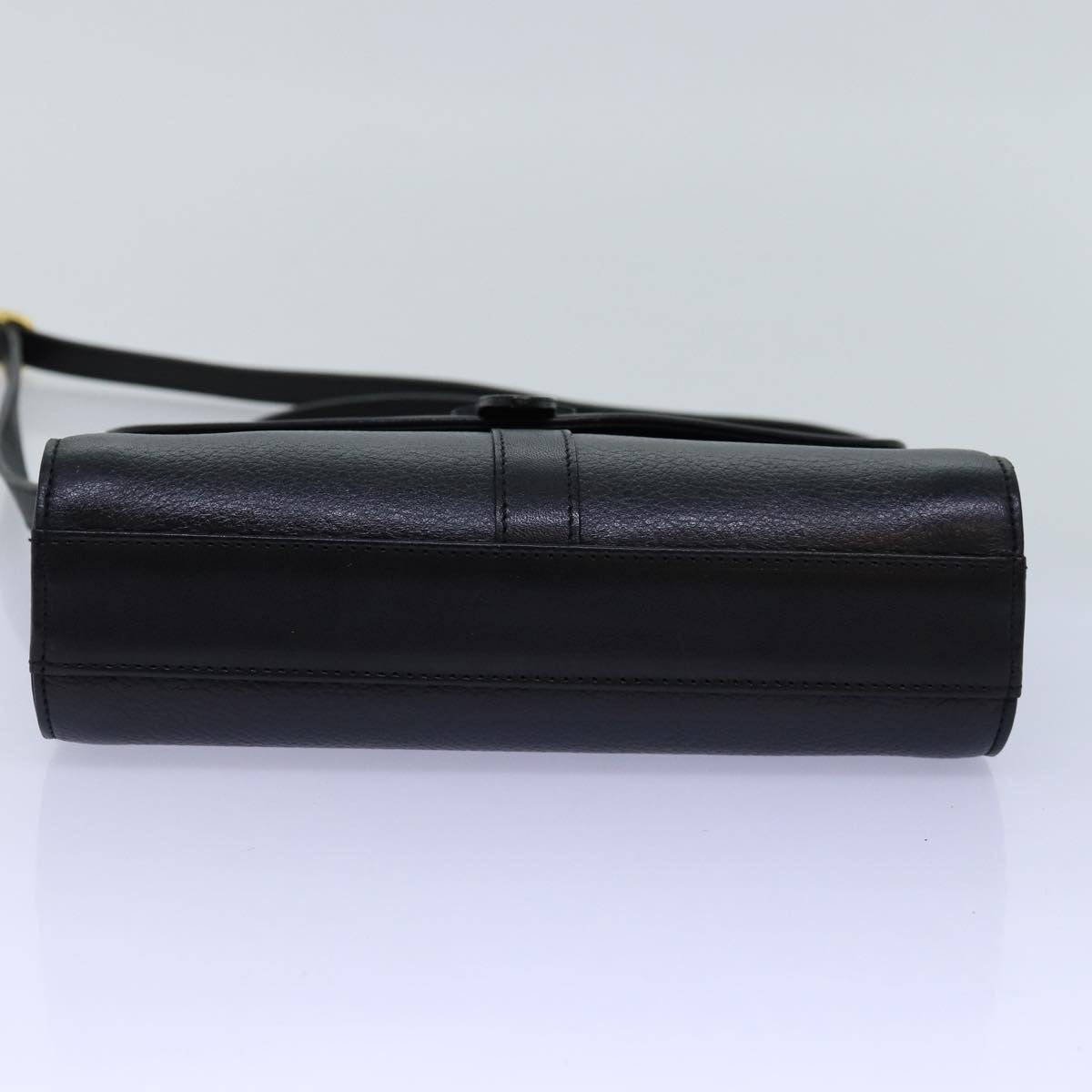 BURBERRYSs Shoulder Bag Leather Black Auth bs14648