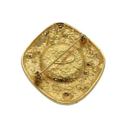 Chanel Brooch metal Gold CC Auth bs