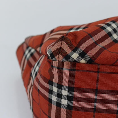 BURBERRY Nova Check Hand Bag Nylon Red Auth bs14690