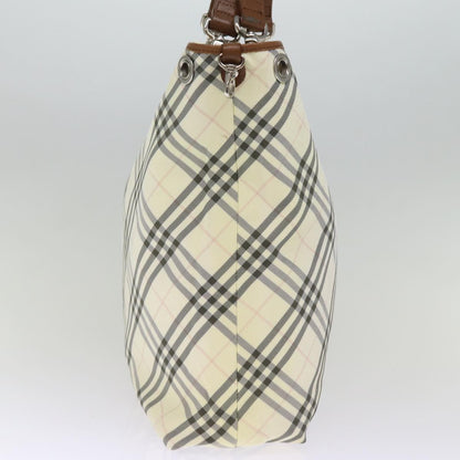 BURBERRY Nova Check Blue Label Tote Bag Canvas Reversible Beige Auth bs14692