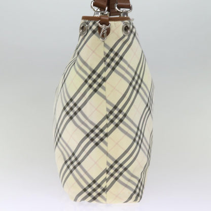 BURBERRY Nova Check Blue Label Tote Bag Canvas Reversible Beige Auth bs14692