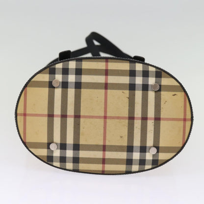 Burberry Nova Check Shoulder Bag PVC Leather Beige Auth bs14740