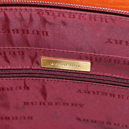 Burberry Nova Check Hand Bag Canvas Beige Auth bs14828