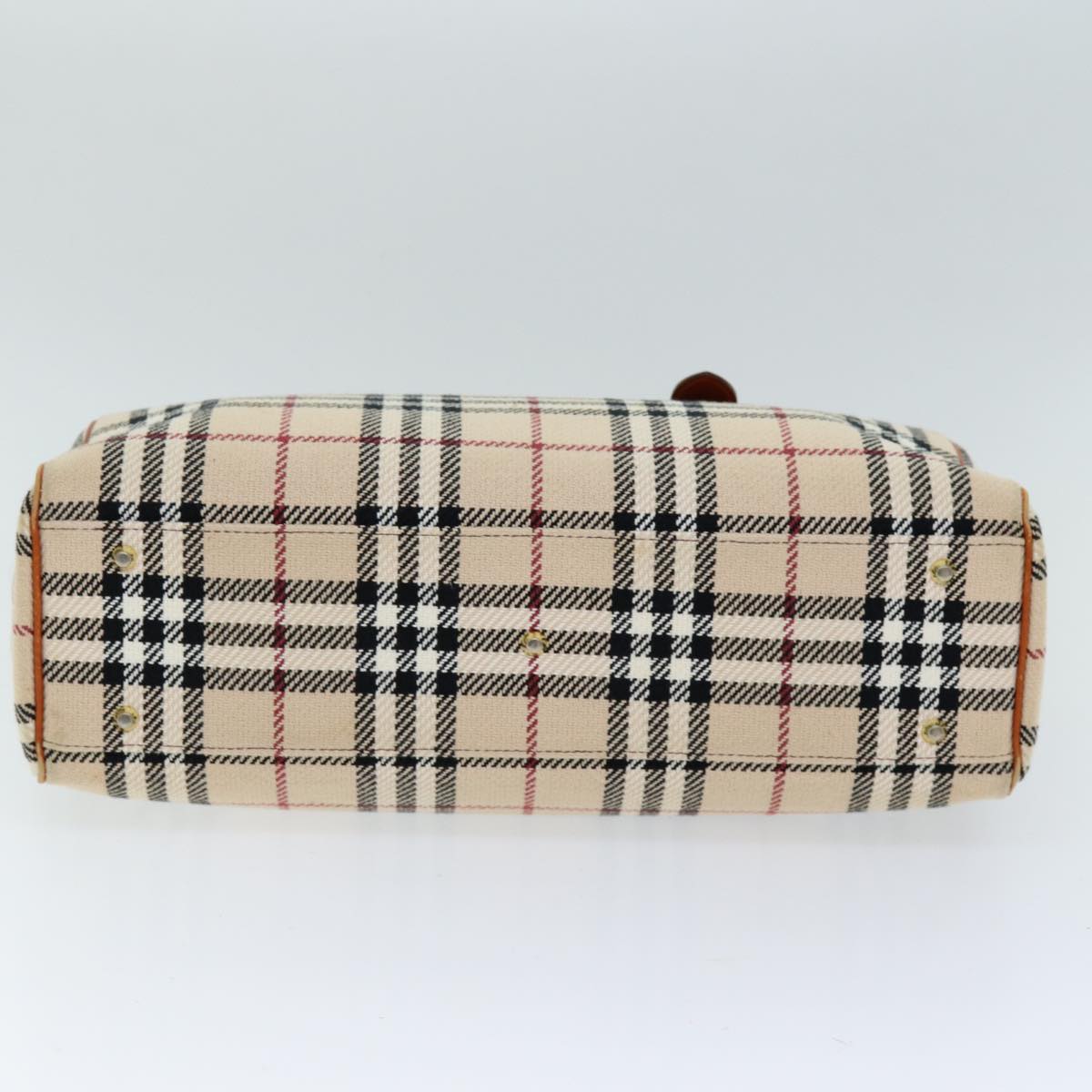 Burberry Nova Check Hand Bag Canvas Beige Auth bs14828