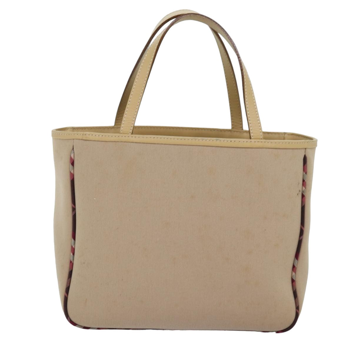 Burberry Blue Label Hand Bag Canvas Beige Auth bs14831