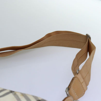 BURBERRY Nova Check Shoulder Bag Nylon Beige Auth bs14832