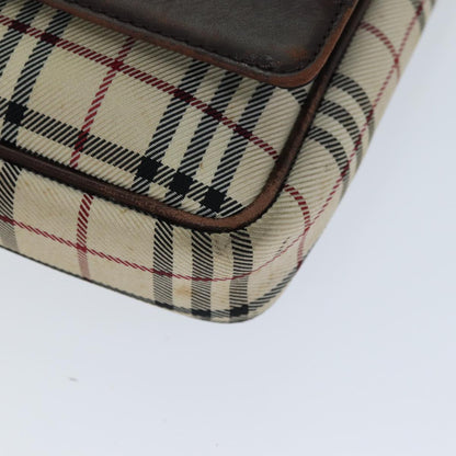 BURBERRY Nova Check Shoulder Bag Canvas Beige Auth bs14883
