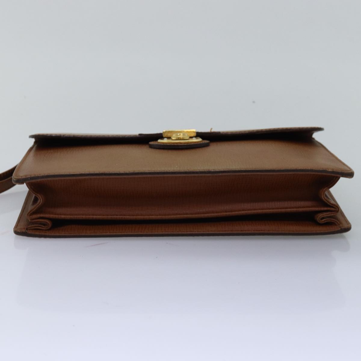 BURBERRYSs Clutch Bag Leather Brown Auth bs14900