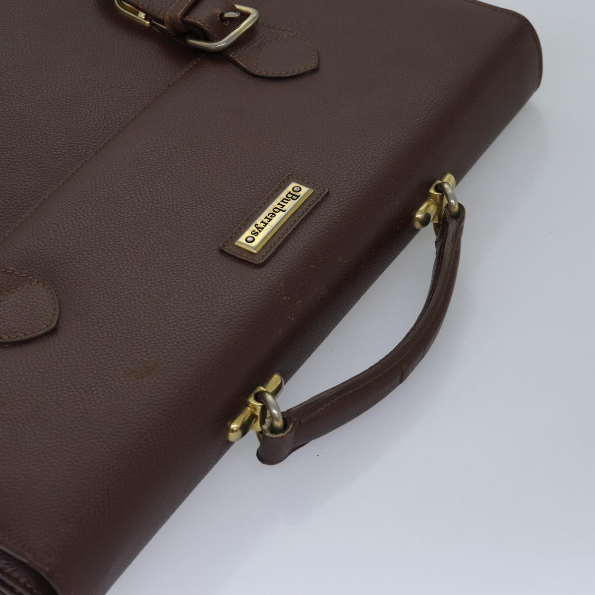 BURBERRYSs Hand Bag Leather Brown Auth bs14914