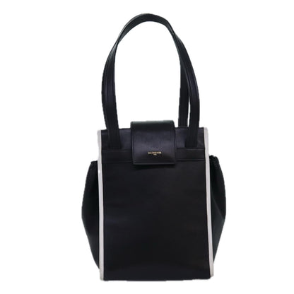 Balenciaga Shoulder Bag Leather Black Auth bs14918