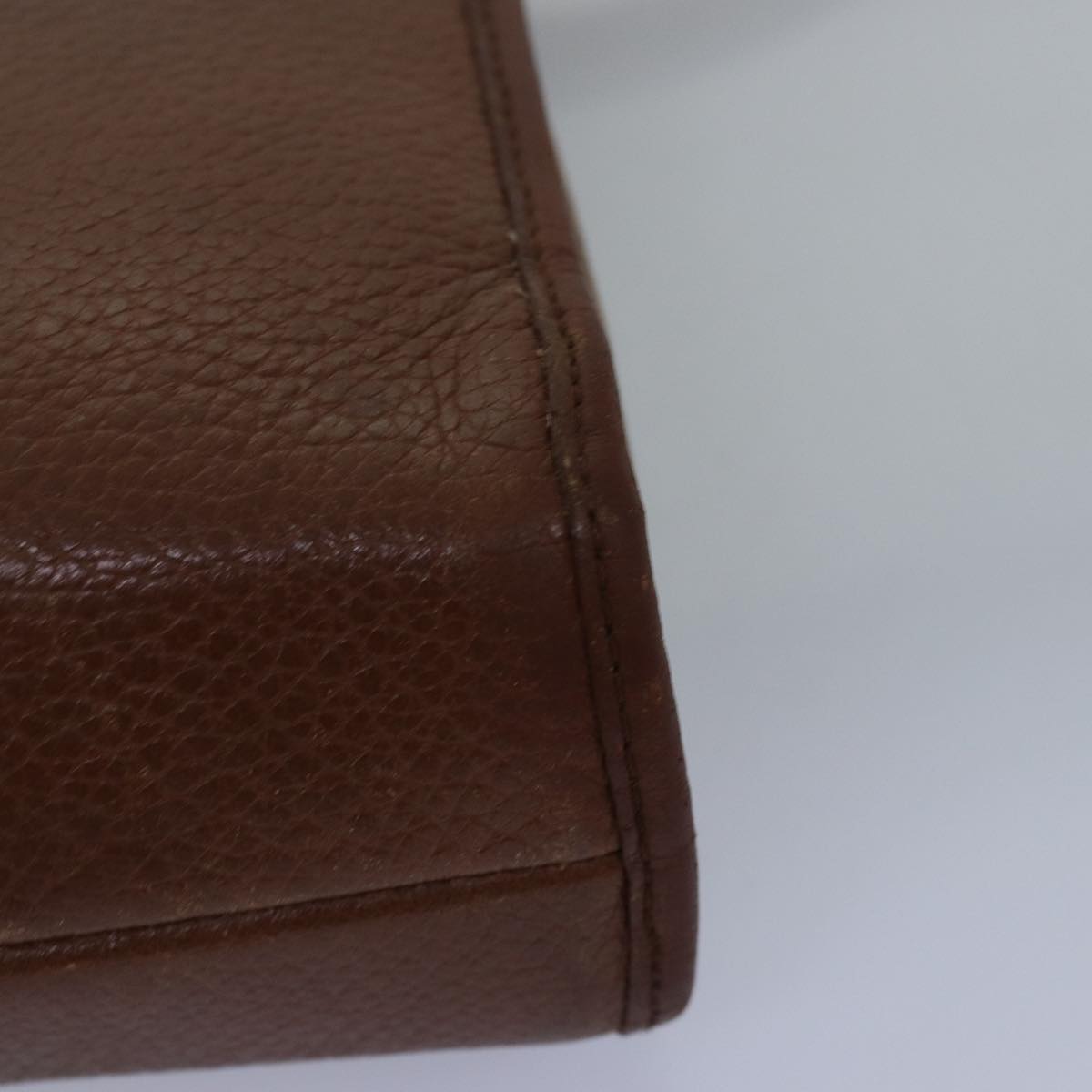BURBERRYSs Clutch Bag Leather Brown Auth bs14953