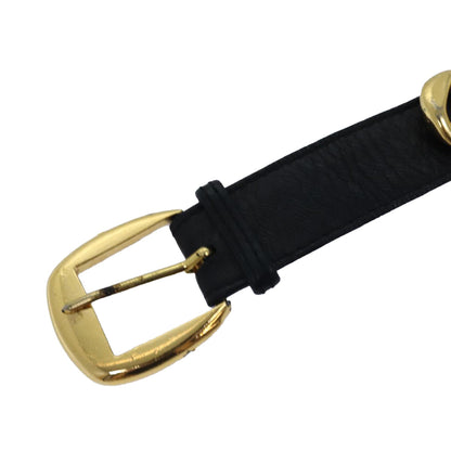 Chanel Chain Belt metal ." Gold Black CC Auth bs