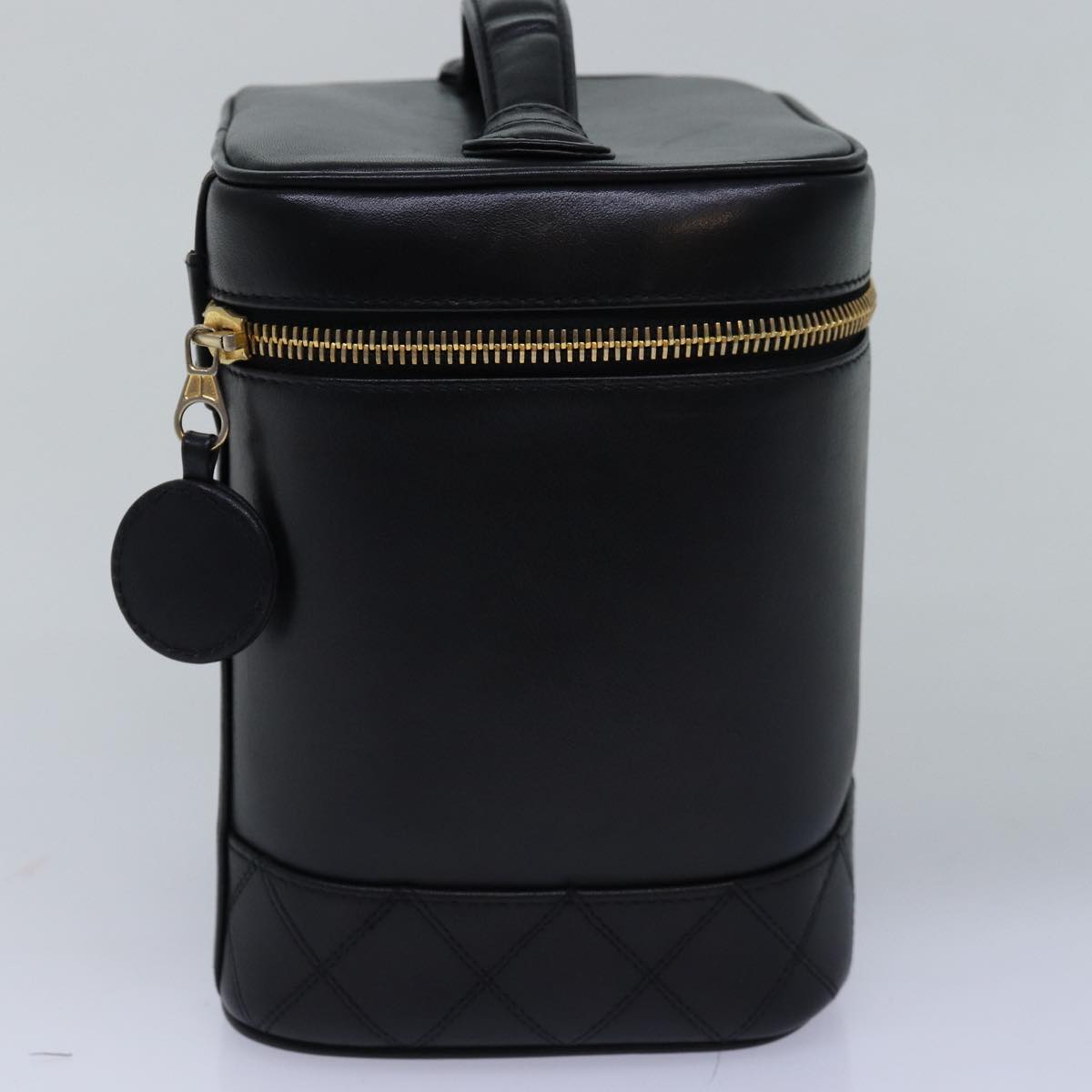 Chanel Bicolole Vanity Cosmetic Pouch Leather Black CC Auth bs