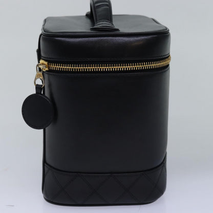 Chanel Bicolole Vanity Cosmetic Pouch Leather Black CC Auth bs