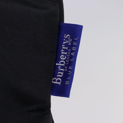 BURBERRYSs Nova Check Blue Label Hand Bag Nylon Beige Black Auth bs14994