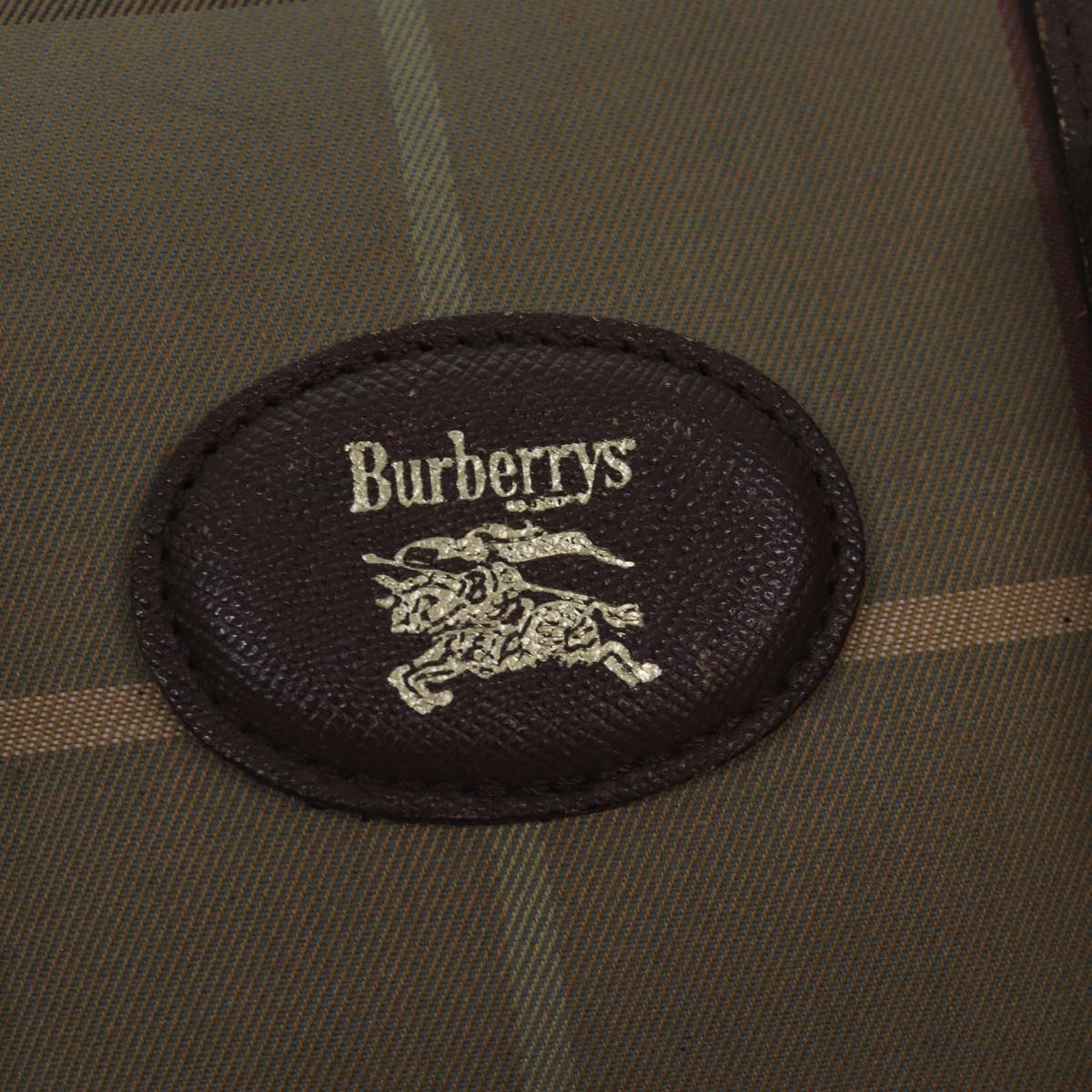 BURBERRYSs Nova Check Boston Bag Canvas Beige Auth bs15037