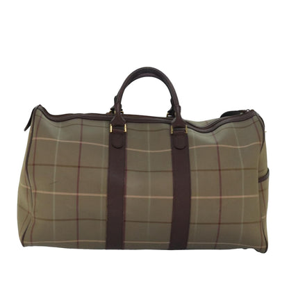 BURBERRYSs Nova Check Boston Bag Canvas Beige Auth bs15037