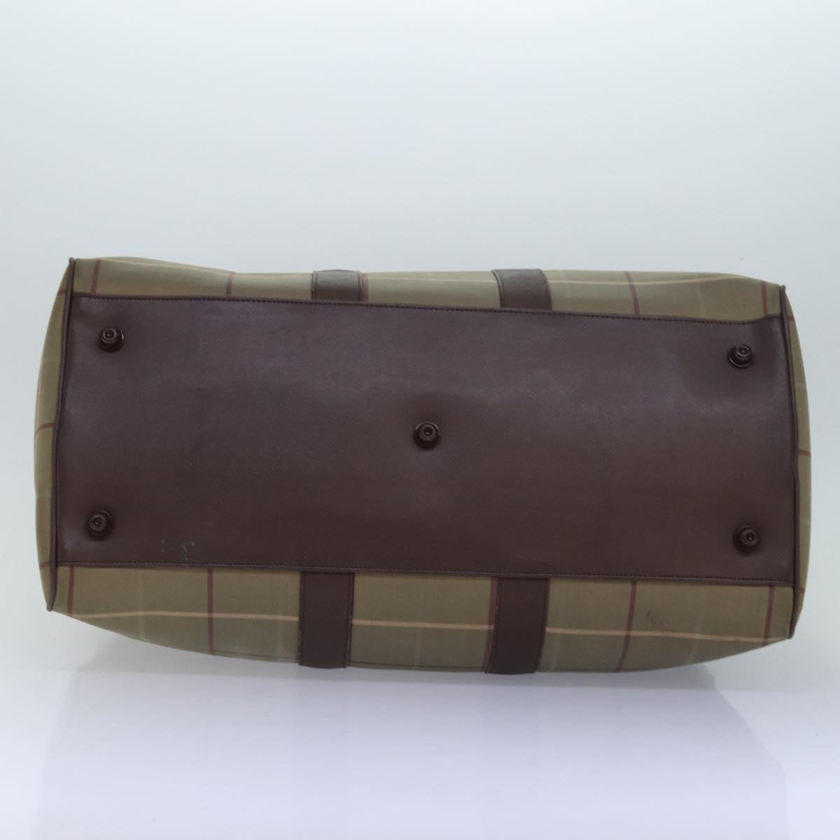 BURBERRYSs Nova Check Boston Bag Canvas Beige Auth bs15037