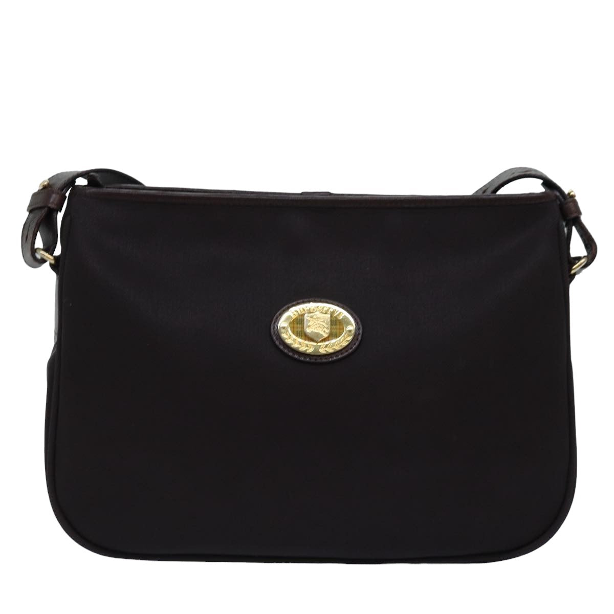 BURBERRYSs Shoulder Bag PVC Leather Brown Auth bs15062