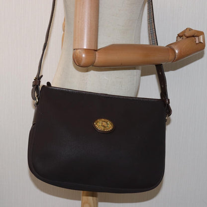 BURBERRYSs Shoulder Bag PVC Leather Brown Auth bs15062